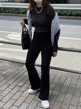 「Adoon plain（アドーンプレーン）のアイテム（パンツ）」を使った、naoさん（レディース・160cm）の秋コーディネート