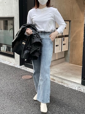 「Adoon plain（アドーンプレーン）のアイテム（パンツ）」を使った、naoさん（レディース・160cm）の春コーディネート