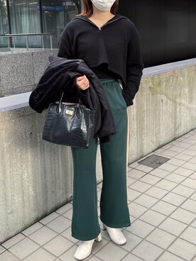「kutir（クティール）のアイテム（MA-1）」を使った、naoさん（レディース・160cm）の冬コーディネート