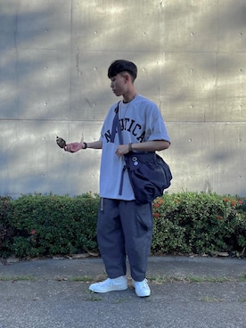 「アイテム（メッセンジャーバッグ）」を使った、BIn_さん（メンズ・180cm・20代）の秋コーディネート