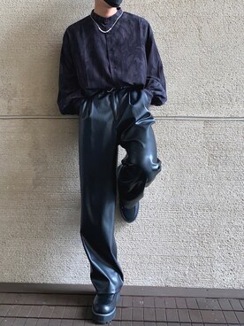 ネックレスを使った 黒シャツ のメンズ人気ファッションコーディネート 年齢 15歳 19歳 Wear