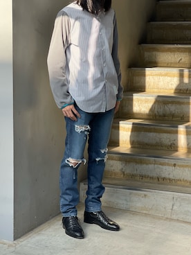 「FUMITO GANRYU（フミトガンリュウ）のアイテム（トップス）」を使った、平岩悠人　吾亦紅さん（メンズ・175cm）の冬コーディネート