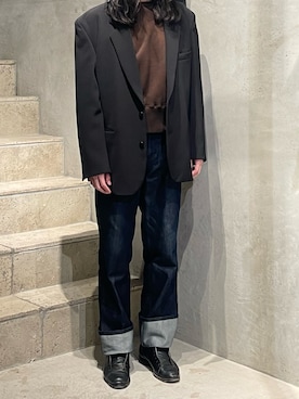 「amber（アンバー）のアイテム」を使った、平岩悠人　吾亦紅さん（メンズ・176cm）の冬コーディネート