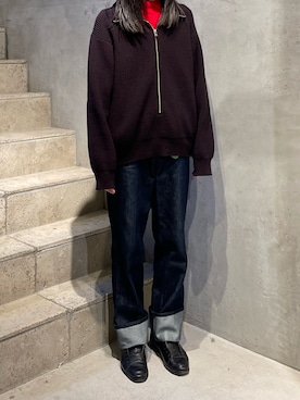「amber（アンバー）のアイテム」を使った、平岩悠人　吾亦紅さん（メンズ・176cm）の秋コーディネート