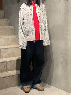 「Toironier（トワロニエ）のToironier/トワロニエ/5Pocket Denim Pants（デニムパンツ、その他）」を使った、平岩悠人　吾亦紅さん（メンズ・176cm）の春コーディネート