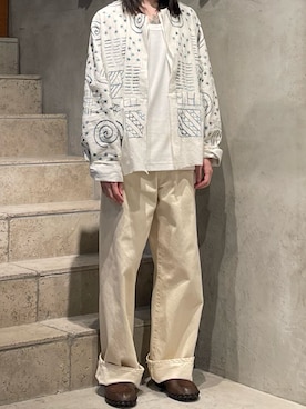 「Toironier（トワロニエ）のToironier/トワロニエ/5Pocket Denim Pants（デニムパンツ、ブラック系）」を使った、平岩悠人　吾亦紅さん（メンズ・176cm）の春コーディネート