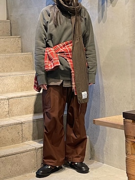 「SUNSEA（サンシー）のアイテム」を使った、平岩悠人　吾亦紅さん（メンズ・176cm）の冬コーディネート