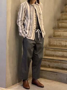 「LEH（レー）のアイテム（ジャケット/アウター）」を使った、平岩悠人　吾亦紅さん（メンズ・175cm）の冬コーディネート