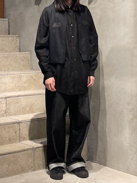 「Toironier（トワロニエ）のToironier/トワロニエ/5Pocket Denim Pants（デニムパンツ、ブラック系）」を使った、平岩悠人　吾亦紅さん（メンズ・176cm）の春コーディネート