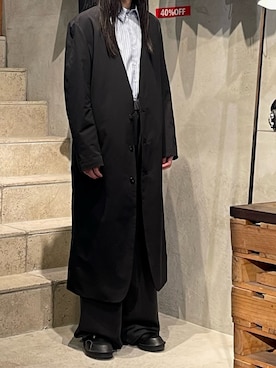 「Toironier（トワロニエ）のToironier/トワロニエ/2tuck Sweat Pants（その他パンツ、グレー系）」を使った、平岩悠人　吾亦紅さん（メンズ・176cm）の冬コーディネート