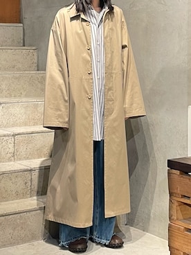 「SUNSEA（サンシー）のアイテム（ジャケット/アウター、ベージュ系）」を使った、平岩悠人　吾亦紅さん（メンズ・176cm）の春コーディネート