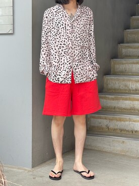 「m's braque(エムズブラック)のアイテム(トップス)」を使った、平岩悠人 吾亦紅さん(メンズ・175cm)の夏コーディネート