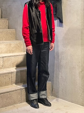 「amber（アンバー）のアイテム」を使った、平岩悠人　吾亦紅さん（メンズ・176cm）の冬コーディネート