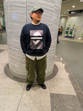 「アイテム（スウェット）」を使った、cillcillmicillさん（メンズ・171cm）の冬コーディネート