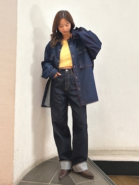 「インディゴデニム」｜小島菜緒さん（レディース・155cm）の秋コーディネート