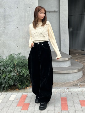 「アイテム（ワンピース/ドレス）」を使った、小島菜緒さん（レディース・155cm）の秋コーディネート