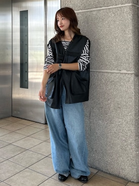 「Ungrid（アングリッド）のアイテム（アクセサリー）」を使った、小島菜緒さん（レディース・155cm）の秋コーディネート