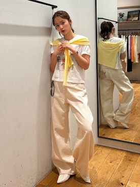 「Ungrid（アングリッド）のアイテム（シューズ）」を使った、小島菜緒さん（レディース・155cm）の春コーディネート