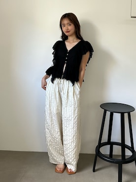 「Ungrid（アングリッド）のアイテム」を使った、小島菜緒さん（レディース・155cm）の夏コーディネート
