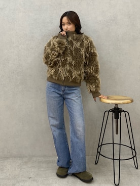 「ショートブルゾン」｜「アイテム（ジャケット/アウター）」を使った、小島菜緒さん（レディース・155cm）の秋コーディネート