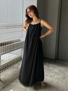 「キャミソールワンピ」｜小島菜緒さん（レディース・155cm）の夏コーディネート