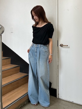 「大人シンプル」｜小島菜緒さん（レディース・155cm）の夏コーディネート