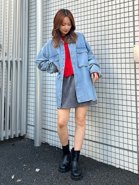 「シアートップス」｜小島菜緒さん（レディース・155cm）の秋コーディネート