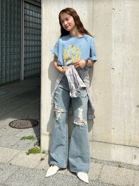 「Ungrid（アングリッド）のアイテム（シューズ）」を使った、小島菜緒さん（レディース・155cm）の春コーディネート