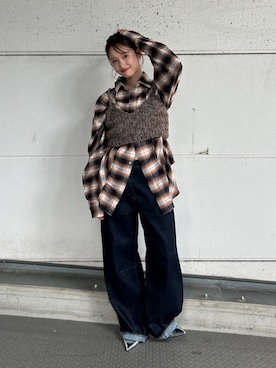 小島菜緒さん(レディース・155cm)の秋コーディネート
