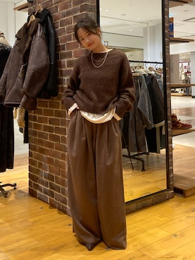 「アイテム（アクセサリー）」を使った、小島菜緒さん（レディース・155cm）の秋コーディネート