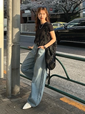 「レースキャミソール」｜小島菜緒さん（レディース・155cm）の春コーディネート