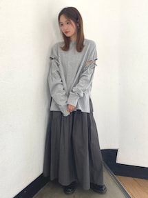 Ungrid スリットデザインロングスリーブTee セール】スリットデザインロングスリーブTee（Tシャツ