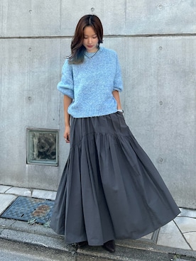 「Ungrid（アングリッド）のアイテム（アクセサリー）」を使った、小島菜緒さん（レディース・155cm）の秋コーディネート