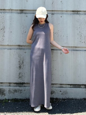 「Ungrid（アングリッド）のアメスリテレコワンピース（ワンピース、その他）」を使った、小島菜緒さん（レディース・155cm）の春コーディネート