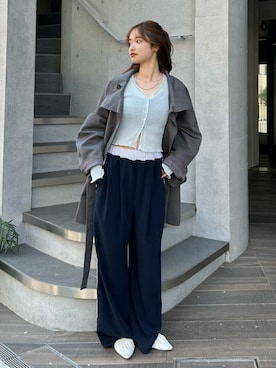 「Ungrid（アングリッド）のアイテム（シューズ）」を使った、小島菜緒さん（レディース・155cm）の春コーディネート