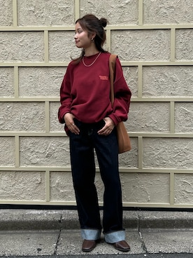 「インディゴデニム」｜小島菜緒さん（レディース・155cm）の秋コーディネート