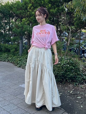 「Ungrid（アングリッド）のアイテム」を使った、小島菜緒さん（レディース・155cm）の夏コーディネート