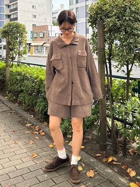 「Ungrid（アングリッド）のアイテム（カーディガン/ボレロ）」を使った、小島菜緒さん（レディース・155cm）の秋コーディネート