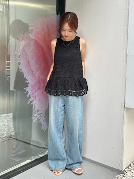 「Ungrid（アングリッド）のアイテム」を使った、小島菜緒さん（レディース・155cm）の夏コーディネート
