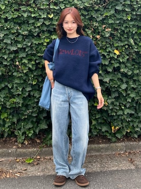 「Ungrid（アングリッド）のアイテム（トートバッグ）」を使った、小島菜緒さん（レディース・155cm）の秋コーディネート