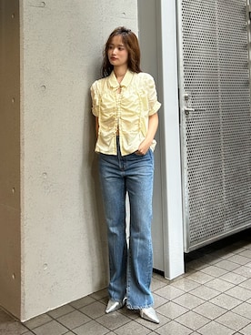 「Ungrid（アングリッド）のアイテム」を使った、小島菜緒さん（レディース・155cm）の夏コーディネート