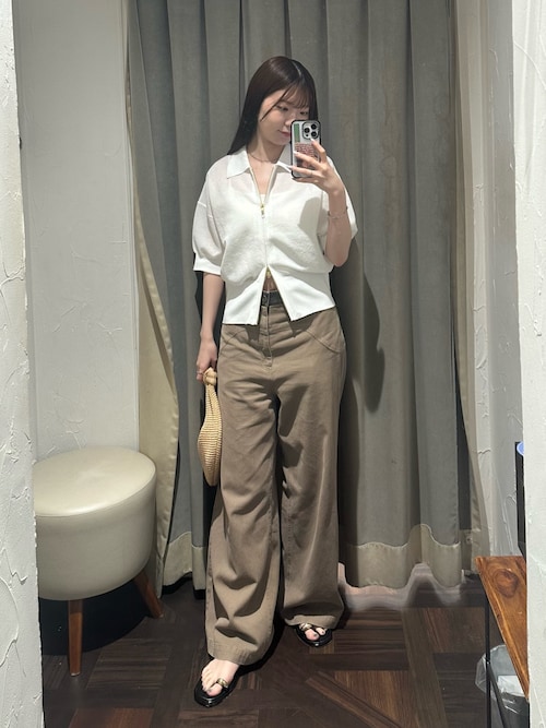 パーカー 「抜け感」セミシアーZIPポロニット レディース 抜け感】セミシアーZIPポロニット（パーカー）｜RIVE DROITE