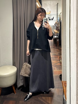 「RIVE DROITE（リヴドロワ）のレザービットローファー（ローファー）」を使った、rdmanamiさん（レディース・160cm）の秋コーディネート