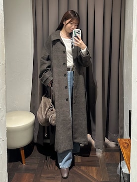 「RIVE DROITE（リヴドロワ）のアイテム（ステンカラーコート）」を使った、rdmanamiさん（骨格ストレート・レディース・160cm）の秋コーディネート