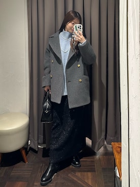 「アイテム（ピーコート）」を使った、rdmanamiさん（レディース・160cm）の秋コーディネート