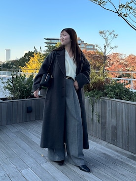 「アイテム（チェスターコート）」を使った、rdmanamiさん（レディース・160cm）の冬コーディネート