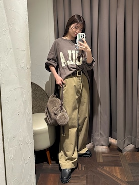 「アイテム（チノパンツ）」を使った、rdmanamiさん（レディース・160cm）の秋コーディネート