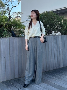 「アイテム（スラックス）」を使った、rdmanamiさん（レディース・160cm）の秋コーディネート