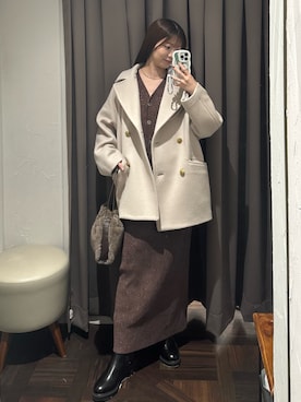 「アイテム（ピーコート）」を使った、rdmanamiさん（レディース・160cm）の秋コーディネート