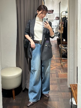 「RIVE DROITE（リヴドロワ）のアイテム（ショルダーバッグ）」を使った、rdmanamiさん（骨格ストレート・レディース・160cm）の秋コーディネート